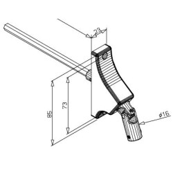 Passe cloison étroite 90° 85x23-Blanc-6P 7 mm T291300BT91Héxa 7DEPRAT