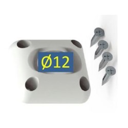 Guide à Rotule 45x45- Blanc -Rond D12 mm D116Manivelles de 12ZURFLUH-FELLER