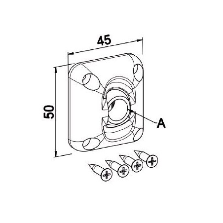 Guide à Rotule 45x45- Blanc -6P 10 mm