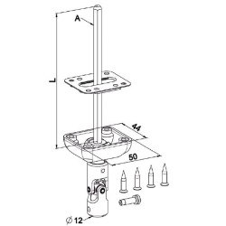 Guide 45° genouillère-45x50- Blanc -6P 10 mm