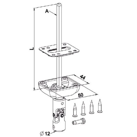 Guide 45° genouillère-45x50- Blanc -6P 10 mm