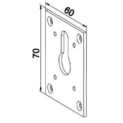 Plaque embase 70x60 Blanche pour SDC à 45 °