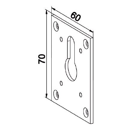 Plaque embase 70x60 Blanche pour SDC à 45 °