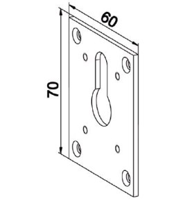 Plaque embase 70x60 Blanche pour SDC à 45 ° D560Manivelles de 12ZURFLUH-FELLER
