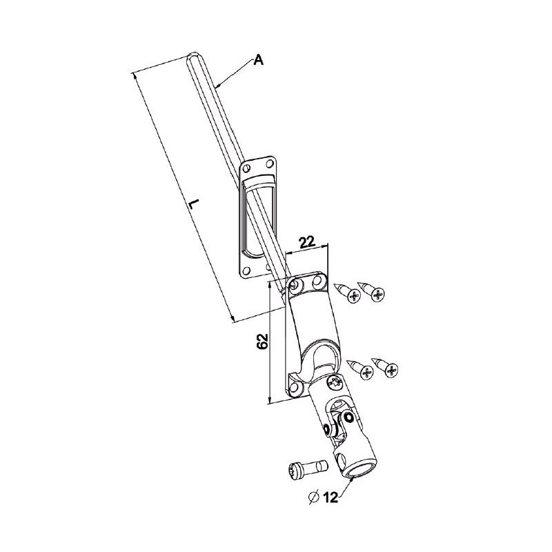 Guide 60° genouillère-Blanc-22x62- Blanc -6P 7 mm D468NGHéxa 7ZURFLUH-FELLER