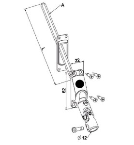 Guide 60° genouillère-NOIR-22x62-6P 7 mm D476BNGHéxa 7ZURFLUH-FELLER