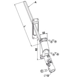 Guide 60° genouillère-Blanc-22x62- Carré de 8 mm