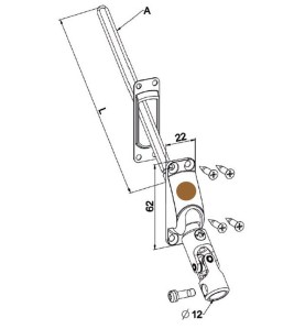 Guide 60° genouillère-MARRON-22x62- Carré de 8 mm D515NGCarré de 8ZURFLUH-FELLER