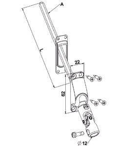 Guide 60° genouillère-Blanc-22x62- Carré de 6 mm D508BNGCarré de 6 ZURFLUH-FELLER