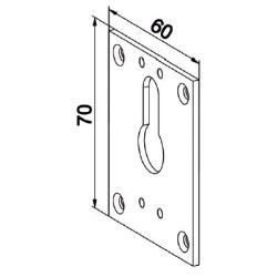 Plaque embase 70x60 Blanche pour SDC à 60 °