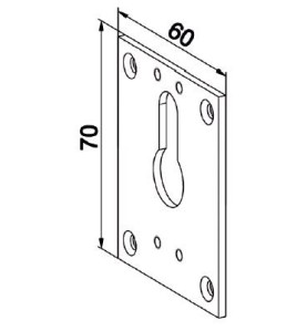 Plaque embase 70x60 Blanche pour SDC à 60 ° D559AManivelles de 12ZURFLUH-FELLER
