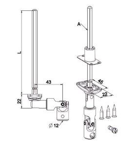 Mini bloc guide Déporté 12 mm-Blanc-6P 7 mm D785NGHéxa 7ZURFLUH-FELLER