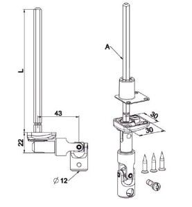 Mini bloc guide Angulaire Déporté 12 mm-Blanc-6P 7 mm D841NGHéxa 7ZURFLUH-FELLER