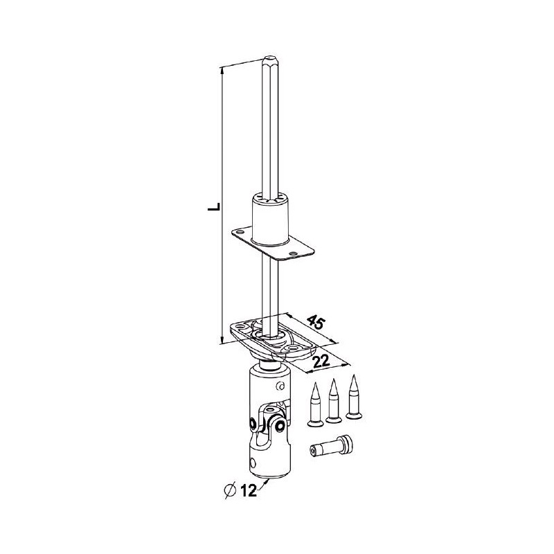 Mini bloc guide Genouillère-Blanc-Carré de 6 mm D760CNGCarré de 6 ZURFLUH-FELLER