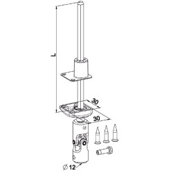 Mini bloc guide Genouillère Angulaire-Blanc-Carré de 6 mm