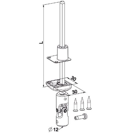 Mini bloc guide Genouillère Angulaire-Blanc-Carré de 6 mm