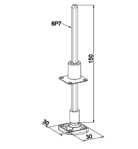 Sortie de caisson Invisible Angulaire-Blanc-6P 7 mm D109AHéxa 7ZURFLUH-FELLER