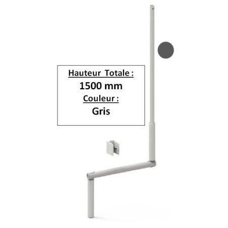 MANIVELLE GRISE SELECTALU. LGR TOTALE 1500 E802GADiamètre Exter 12 ZURFLUH-FELLER