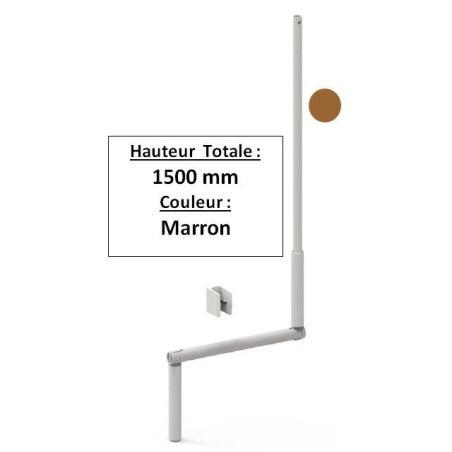 MANIVELLE MARRON SELECTALU. LGR TOTALE 1500 E803GADiamètre Exter 12 ZURFLUH-FELLER