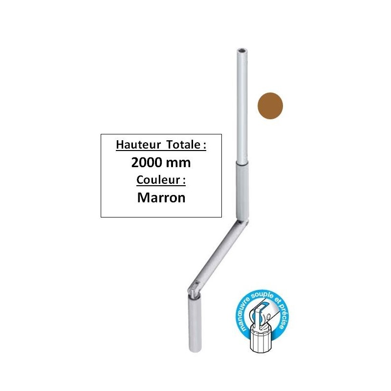 Manivelle MARRON alu diam 13 Long tot 2000 GB72000Diamètre Exter 13 GEIGER