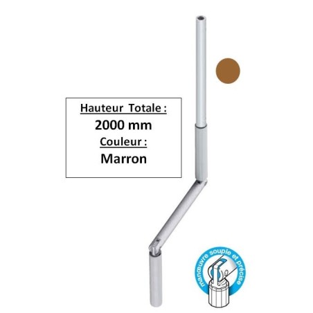 Manivelle MARRON alu diam 13 Long tot 2000 GB72000Diamètre Exter 13 GEIGER