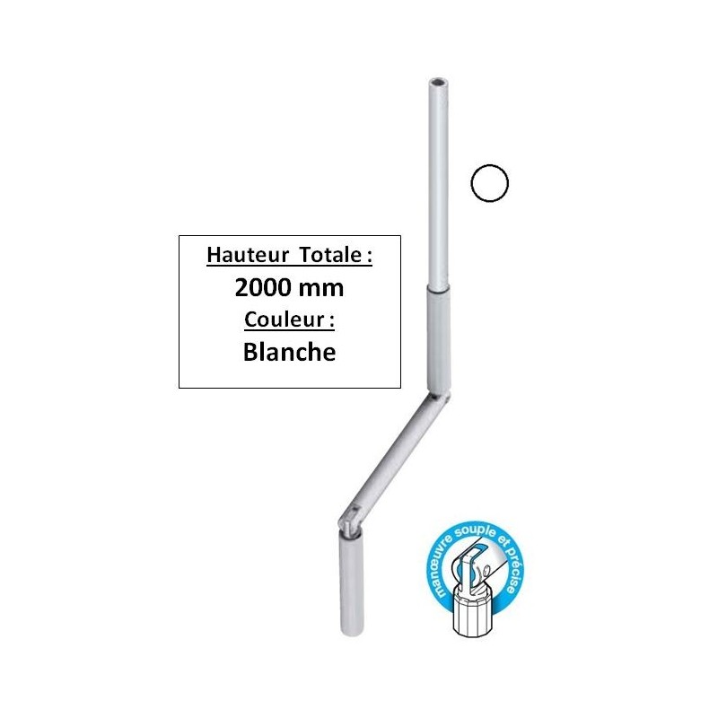 Manivelle BLANCHE alu diam 13 Long tot 2000 GB22000Diamètre Exter 13 GEIGER