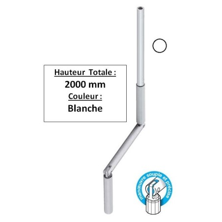 Manivelle BLANCHE alu diam 13 Long tot 2000 GB22000Diamètre Exter 13 GEIGER