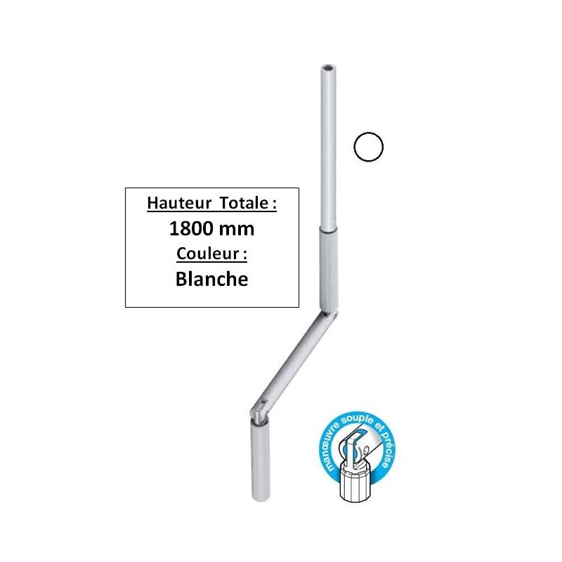 Manivelle BLANCHE alu diam 13 Long tot 1800 GB21800Diamètre Exter 13 GEIGER