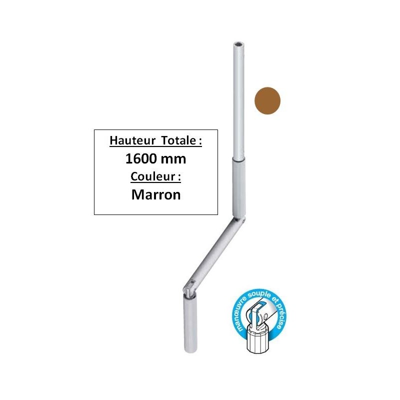 Manivelle MARRON alu diam 13 Long tot 1600 GB71600Diamètre Exter 13 GEIGER