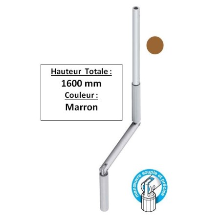 Manivelle MARRON alu diam 13 Long tot 1600 GB71600Diamètre Exter 13 GEIGER