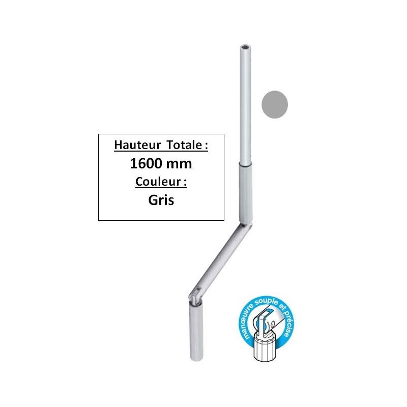 Manivelle GRISE alu diam 13 Long tot 1600 GB11600Diamètre Exter 13 GEIGER