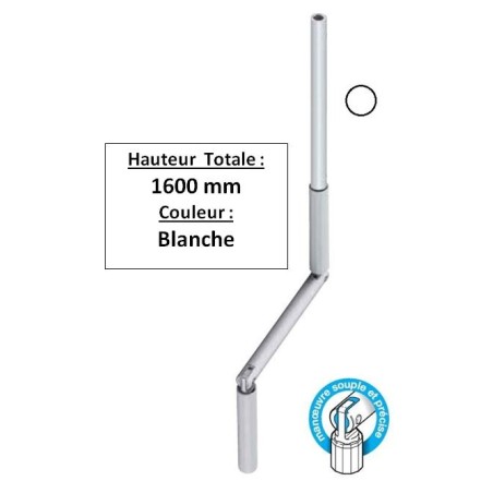 Manivelle BLANCHE alu diam 13 Long tot 1600 GB81600Diamètre Exter 13 GEIGER