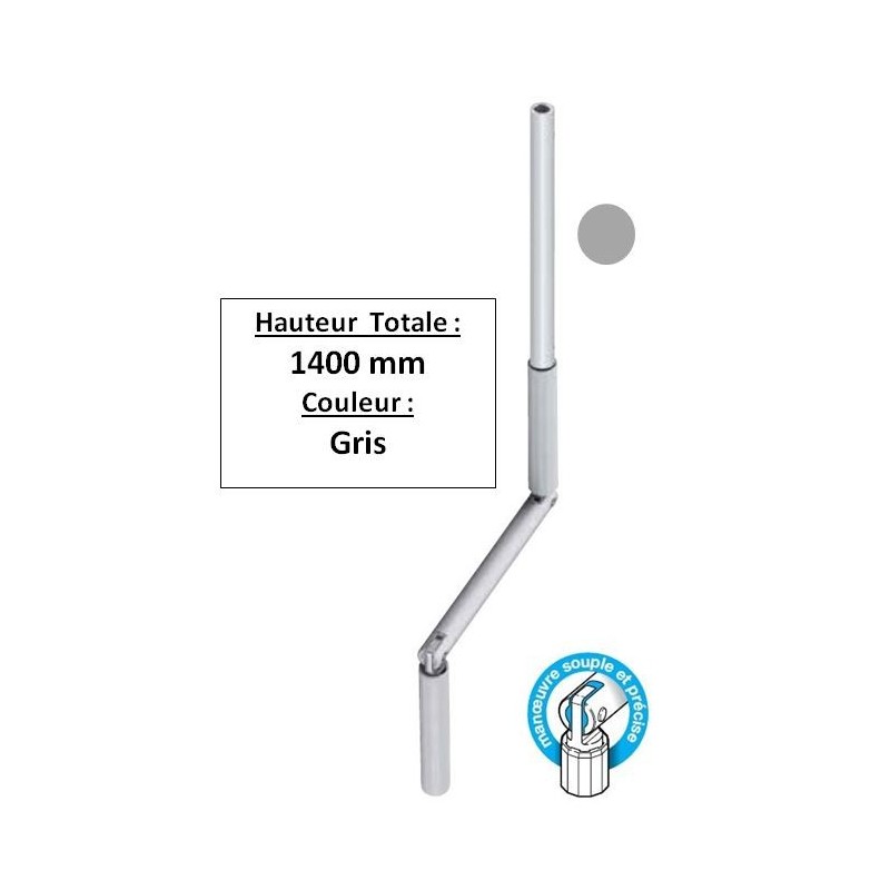 Manivelle GRISE alu diam 13 Long tot 1400 GB11400Diamètre Exter 13 GEIGER