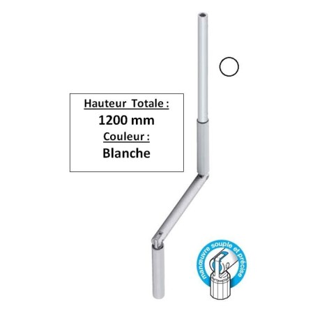 Manivelle BLANCHE alu diam 13 Long tot 1200 GB81200Diamètre Exter 13 GEIGER