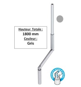 Manivelle GRISE Anodisé alu diam 15 Long tot 1800 GB31800Diamètre Exter 15 GEIGER