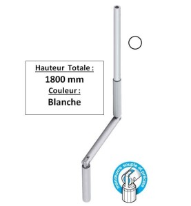 Manivelle BLANCHE alu diam 15 Long tot 1800 GB211800Diamètre Exter 15 GEIGER
