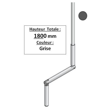 MANIVELLE GRISE DIAMETRE 14 LGR TOTALE 1800 2004134Diamètre Exter 14SIMU-ACCESSOIRES