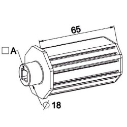 Embout  OCTO 40 Longueur 65 mm -Carré Débouchant 10 mm