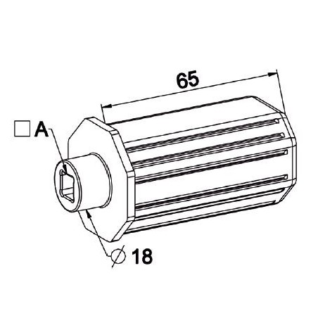 Embout  OCTO 40 Longueur 65 mm -Carré Débouchant 10 mm