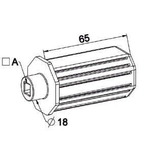 Embout OCTO 40 Longueur 65 mm -Carré Débouchant 10 mm A437Octogonal 40ZURFLUH-FELLER