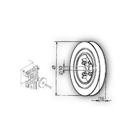 Poulie Mini Diamètre 120 mm trou carré de 10 mm 2003092Poulies à sangleSIMU-ACCESSOIRES