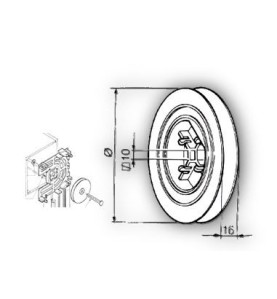 Poulie Mini Diamètre 120 mm trou carré de 10 mm 2003092Poulies à sangleSIMU-ACCESSOIRES