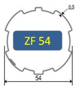 Jeux d'Adaptation Tube Nervuré ZF 54 mm 9001465Jeux AdaptationSIMU