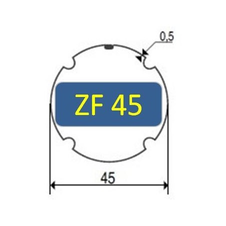Jeux d Adaptation Tube Rond Nervuré 45 mm 9001498Accessoires LS 40SIMU