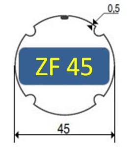 Jeux d Adaptation Tube Rond Nervuré 45 mm 9001498Accessoires LS 40SIMU