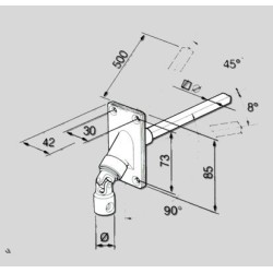 GENOUILLERE 90° NICKELEE -42X85 -D14 -CARRE 8- L480