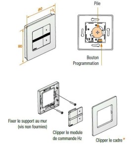 Emetteur Mural Simu 1 canal 2008369Commandes EHZSIMU