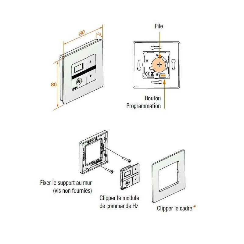 Emetteur Mural Simu 5 canaux 2008335Commandes EHZSIMU