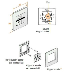 Emetteur Mural Simu 5 canaux 2008335Commandes EHZSIMU