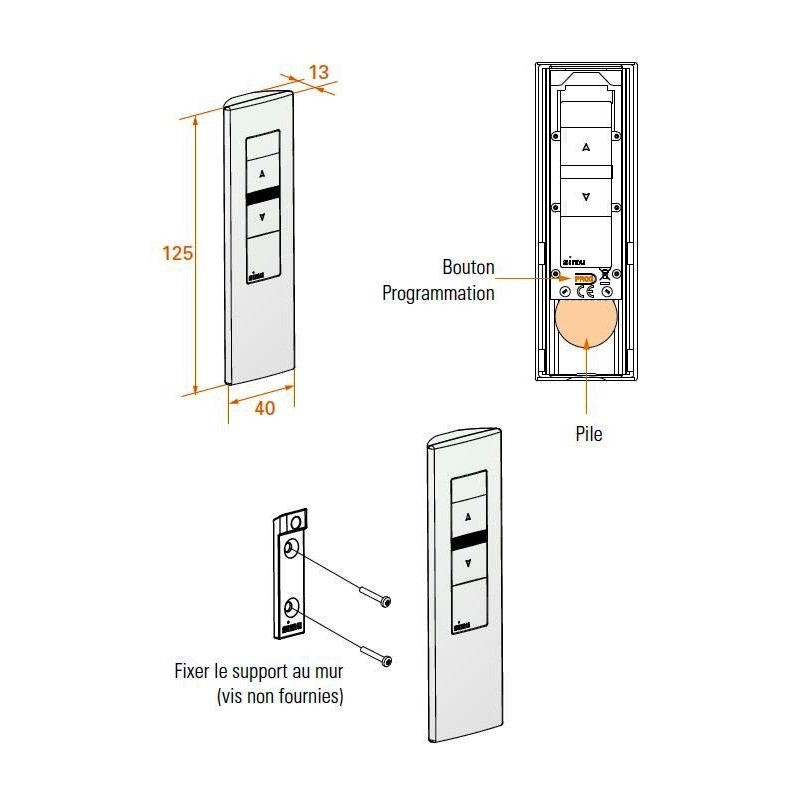Emetteur Mobile Simu 5 canaux 2008798Commandes EHZSIMU